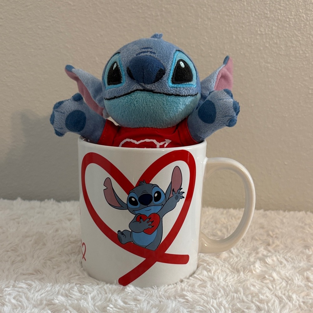 Valentines Stitch Mug and Mini Plush